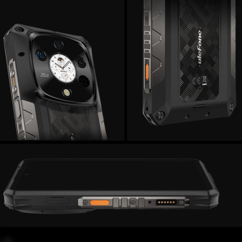  Téléphone robuste Ulefone Armor 28 Pro, 16 Go + 512 Go, vision nocturne, 10 600 mAh, écrans 6,67 pouces + 1,04 pouce, Android 15, MediaTek Dimensity 7300 Octa Core, réseau : 5G, NFC (noir) SU891B1607-025